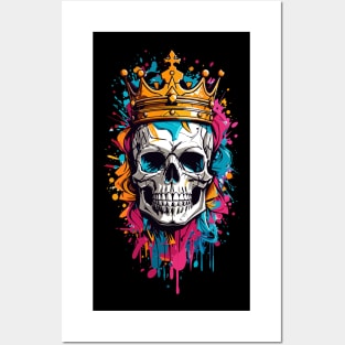 Skull Colorful Splash Posters and Art